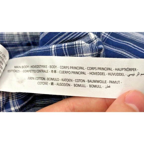 Ariat Retro Fit Shirt Medium Pearl Snap Brushed Cotton Mens Western Blue Plaid - Picture 8 of 8